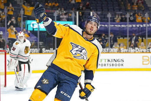APTOPIX Blackhawks Predators Hockey